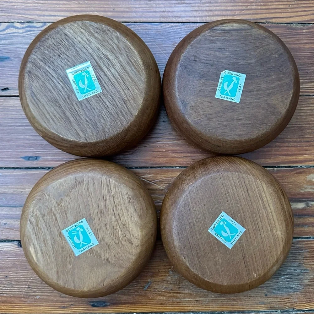 NWT Vintage Goodwood Thailand Genuine Teak bowls Set of 4